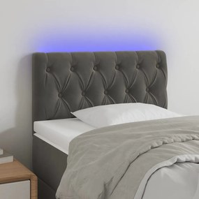 Testiera A Led Grigio Scuro 80x7x78/88 Cm İn Velluto /