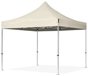 TOOLPORT 3x3m gazebo pieghevole PES con laterali (finestre), PROFESSIONAL alluminio, crema - (600158)