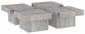 Tavolino da Salotto Grigio Sonoma 90x90x28 cm Legno Multistrato