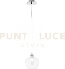 Lampadario a sospensione skyline doppio vetro trasparente e bianco ...