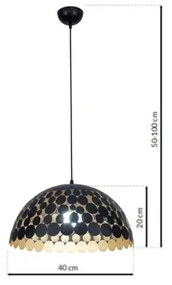 Lampadario a sospensione con filo LISA BLACK 1xE27/60W/230V