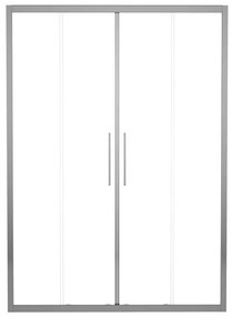 Porta doccia scorrevole Record L 181 x H 195cm, Sp. 6 mm in vetro vetro senza finitura / trasparente profilo argento