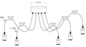 Globo A110-5 - Illuminazione a sospensione MARACANA 5xE27/60W/230V