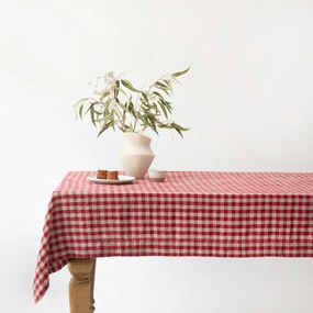 Tovaglia di lino 140x200 cm Red Gingham - Linen Tales