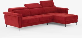 Capri Divano letto angolare con penisola contenitore e poggiatesta reclinabili - elegante tessuto smacchiabile T30