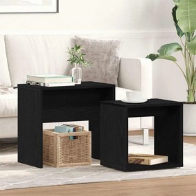 Tavolini Da Salotto 2 Pz Rovere Nero İn Legno Multistrato /