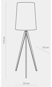 Lampada da terra WALZ 1xE27/25W/230V grigio/legno