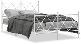 Giroletto Con Testiera E Pediera Metallo Bianco 120x190 Cm /
