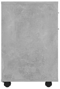 Mobiletto con rotelle grigio cemento 45x38x54 cm in truciolato