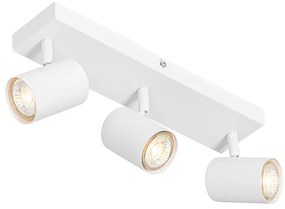 Plafoniera moderna bianca 3 luci rettangolare regolabile - Jeana