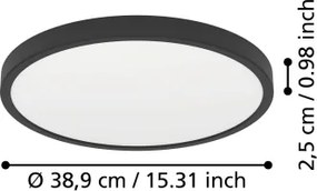 Eglo 901301-LED Plafoniera FUEVA LED/17W/230V 2700/4000/6500K Ø 38,9 cm nera