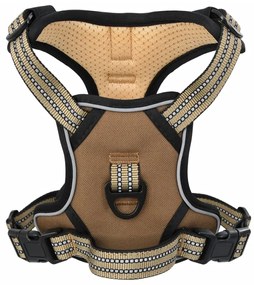 Pettorina Per Cani Con Strisce Riflettenti Regolabile Marrone S /