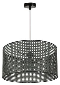 Duolla - Lampadario a sospensione con filo ROLLER RATTAN 1xE27/15W/230V diametro 45 cm nero