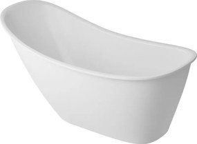 Vasca ad isola Lea L160 X P74cm, bianco lucido senza troppo pieno e piletta