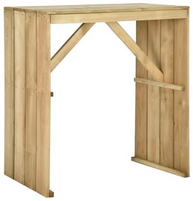 Tavolo Da Bar 100x60x110 Cm İn Legno Di Pino Impregnato /