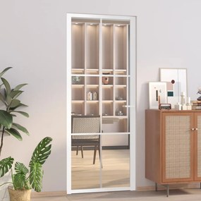 Porta Interna 83x201,5 Cm Bianca İn Vetro Esg E Alluminio /