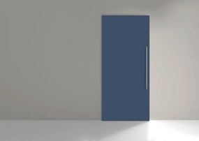 Porta scorrevole Porta Stoccolma con maniglione in legno blu, L 99 x H 221 cm, con binario meccanismo di scorrimento a scomparsa  Reversibile