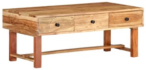 Tavolino Da Salotto 100x50x40 Cm İn Legno Massello Di Acacia /