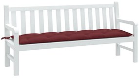 Cuscino Panca Da Giardino Rosso Vino Mélange 180x50x7cm Tessuto /