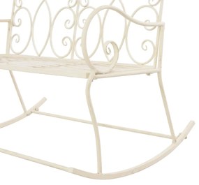 Panchina da giardino 104 cm in ferro bianco anticato