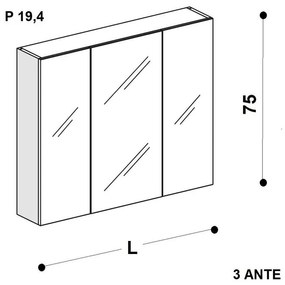 Specchio Easy rettangolare 70 x 80 cm