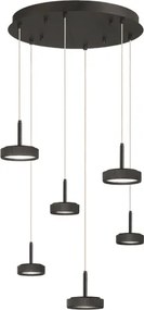 Lampada a sospensione NINA in metallo verniciato 45 cm Nero 6 Luci Led