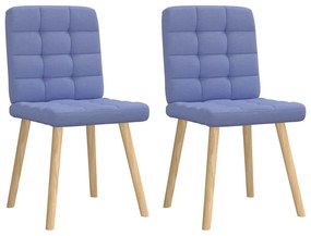 Sedie Da Pranzo 2 Pz Blu Jeans İn Tessuto /