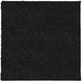 Tappeto Shaggy a Pelo Lungo Moderno Nero 200x200 cm