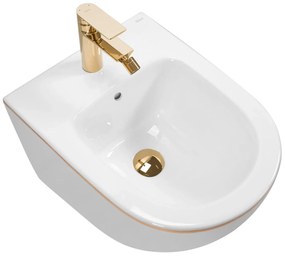 Bidet sospeso Rea Carlo Mini White Gold Edge