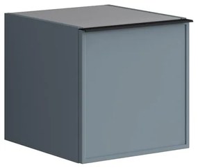 Struttura semi colonna da bagno Pixel 1 anta laccato opaco indaco L 40 x H 40 x P 45.5 cm
