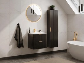 Colonna da bagno sospesa scanalata H140 cm Nero - ZEVARA