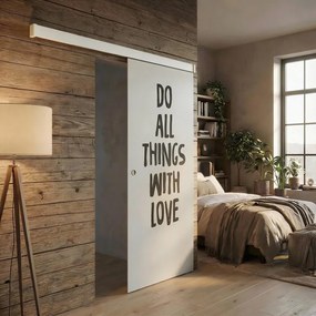 Porta scorrevole destra Love in vetro trasparente, L 88 x H 215 cm, con binario Meli