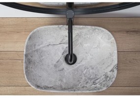 REA-U3800 - Lavabo da appoggio LIVIA 33,5x46,5 cm ceramica/grigio/effetto pietra