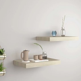 Scaffali A Parete 2 Pz Rovere 40x23x3,8 Cm İn Mdf /