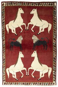 Gabbeh Tappeto persiano 190x130 Rosso (Iran) Annodato A Mano