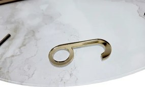 Orologio Parete 65 cm Cannettato Noce Vetro Marmo