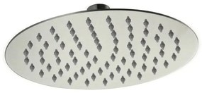 Soffione doccia satinato 30 cm in acciaio inox con supporto orientabile