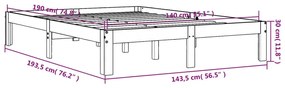 Giroletto Marrone Cera 140x190 cm in Legno Massello di Pino