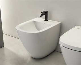 Globo Stockholm bidet filo parete a pavimento Con Fissaggi Ghost in ceramica Bianco Lucido