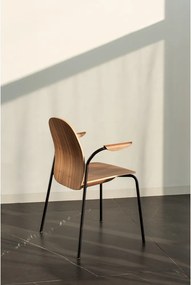 Sedie da pranzo in set marrone cognac/di colore naturale con effetto noce con braccioli/impilabili 2 pz Book – Gazzda