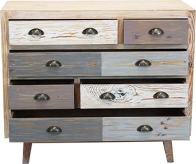COLORWOOD - cassettiera otto cassetti in legno colorato da 99 cm