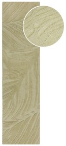 Tappeto verde in lana 60x230 cm Lino Leaf - Flair Rugs