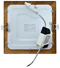 Lampada LED da incasso SQUARE LED/12W/230V 4200K 16,8x16,8 cm marrone