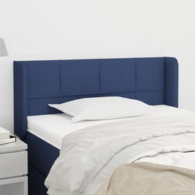 Testiera Ad Orecchio Blu 93x16x78/88cm İn Tessuto /