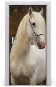 Adesivo per porta interna cavallo bianco 85x205 cm