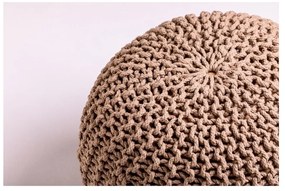 Poggiapiedi marrone chiaro con rivestimento in lavorato a maglia Jagger – Bonami Essentials