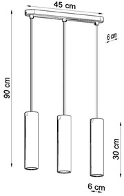 Sollux SL.0638 - Lampadario a sospensione con filo LINO 3xGU10/40W/230V