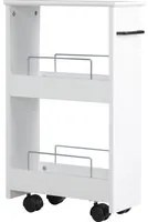 Carrello Salvaspazio Multiuso 42,5x20,3x66,7 cm in Legno MDF e Ruote Bianco