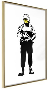 Poster  Banksy: Smiling Copper  Cornice Quadri Cornice d'oro, Larghezza x Altezza Home decor 20x30