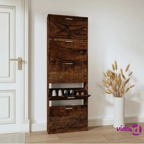 vidaXL Scarpiera Rovere Fumo 59x17x169 cm in Legno Multistrato